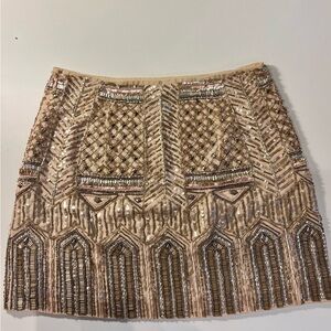 Club Monaco Beige Sequin Mini Skirt